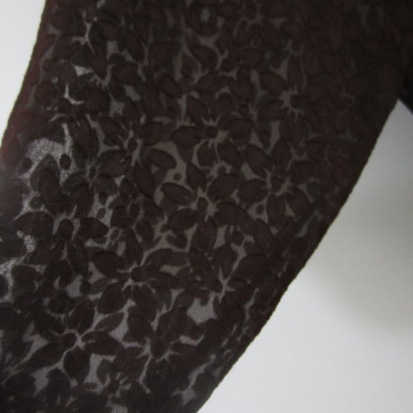 Vintage Prete Woman Plus 3X Brown Floral LS Blouse Shirt Silky Cottagecore - Picture 7 of 12